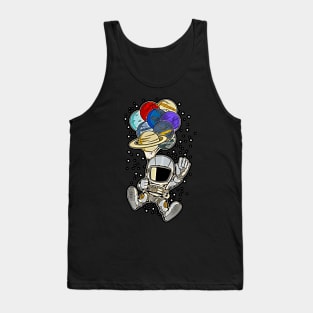 Astronaut Baloon Planets • Funny And Cool Sci-Fi Cartoon Drawing Design Great For Any Occasion And For Everyone Tank Top